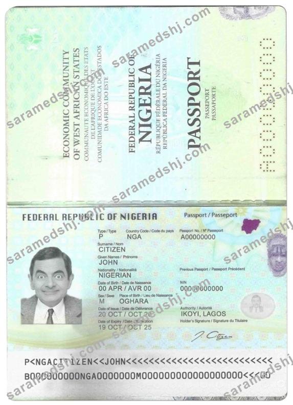 Nigeria passport template in PSD format, fully editable (2019 – present)
